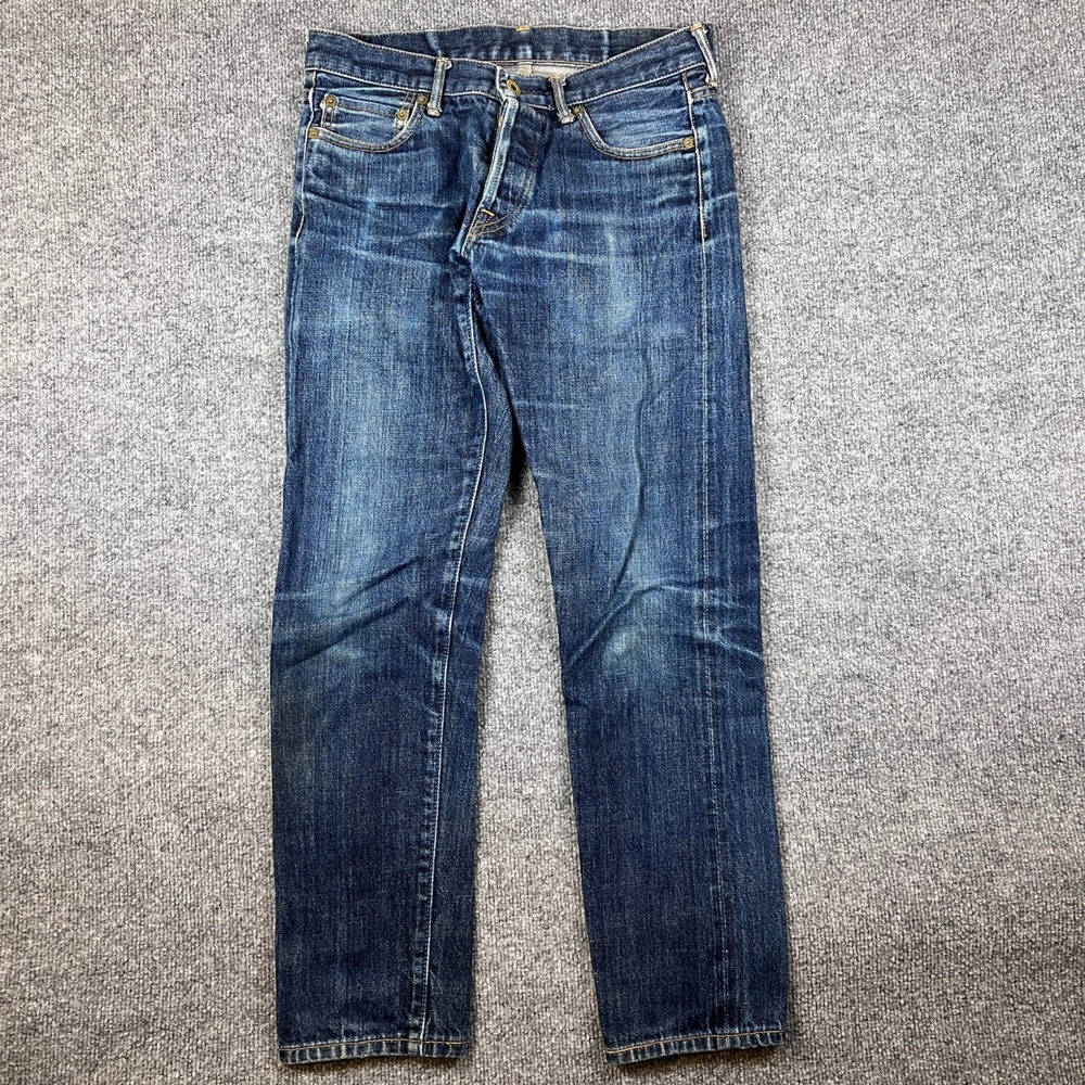 Japan Blue Jeans Mens 30x28 Blue Selvedge Denim Faded Honeycomb Slim Fit